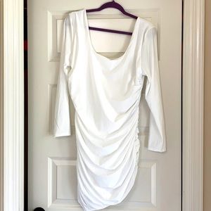 Club L London White Ruched Dress